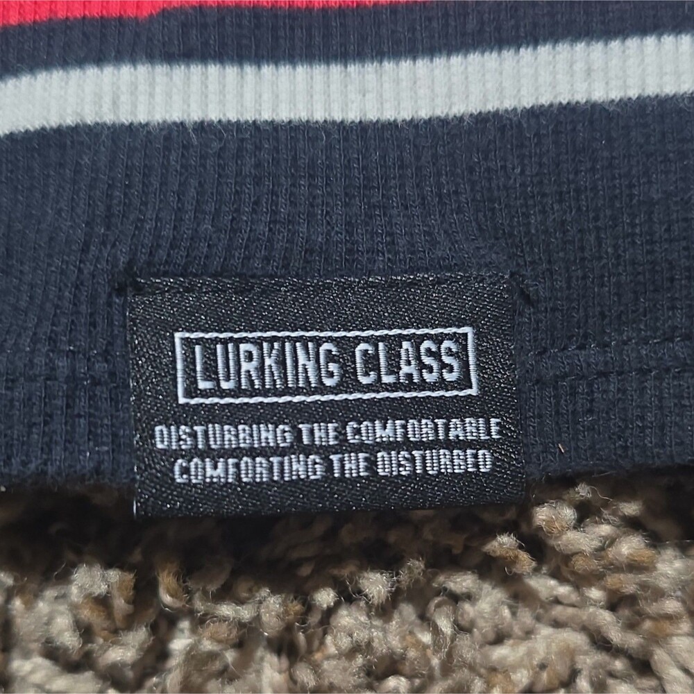 Lurking Class by Sketchy Tank Black White & Red Stripe Mock Neck Dress - Picture 4 of 5